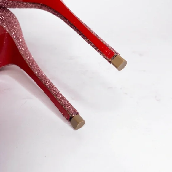 Christian Louboutin Marlenarock Size 36.5 100mm Heels in Glitter Pink. - Picture 9 of 12